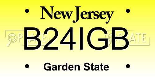 B24IGB New Jersey License Plate