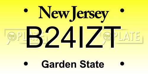 B24IZT New Jersey License Plate