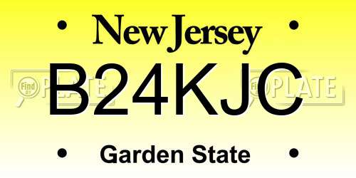 B24KJC New Jersey License Plate