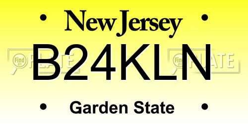 B24KLN New Jersey License Plate