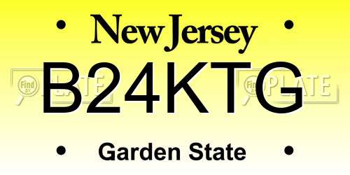 B24KTG New Jersey License Plate