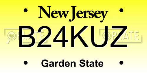 B24KUZ New Jersey License Plate