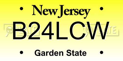 B24LCW New Jersey License Plate