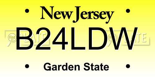B24LDW New Jersey License Plate