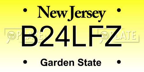 B24LFZ New Jersey License Plate