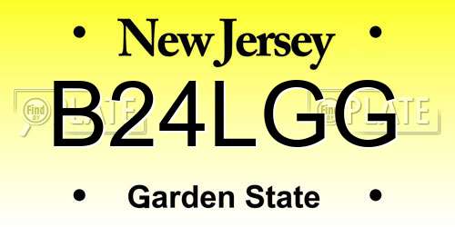 B24LGG New Jersey License Plate