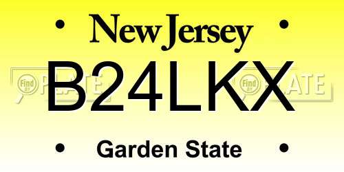 B24LKX New Jersey License Plate