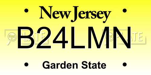B24LMN New Jersey License Plate