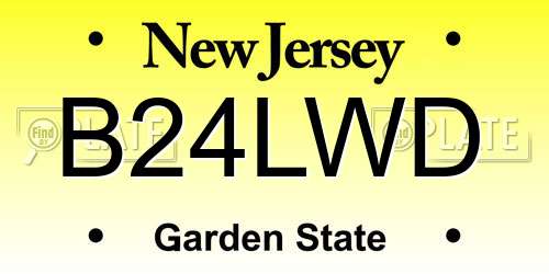 B24LWD New Jersey License Plate