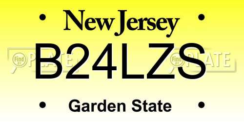 B24LZS New Jersey License Plate