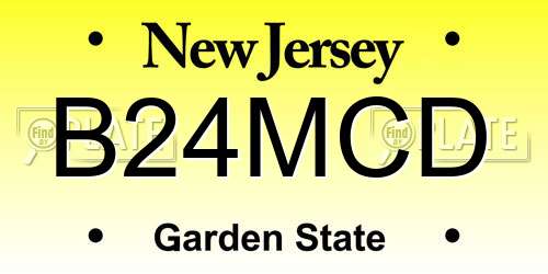 B24MCD New Jersey License Plate