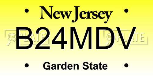 B24MDV New Jersey License Plate
