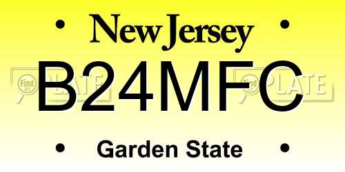 B24MFC New Jersey License Plate
