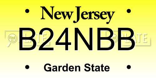 B24NBB New Jersey License Plate