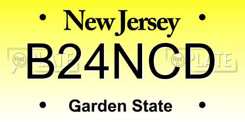 B24NCD New Jersey License Plate
