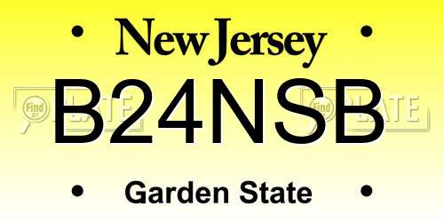 B24NSB New Jersey License Plate