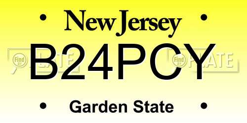 B24PCY New Jersey License Plate
