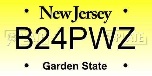 B24PWZ New Jersey License Plate