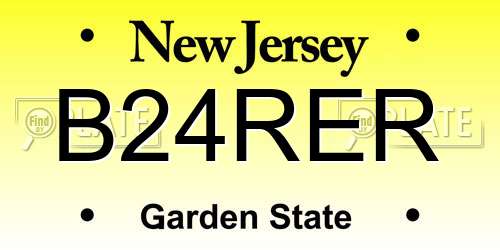 B24RER New Jersey License Plate