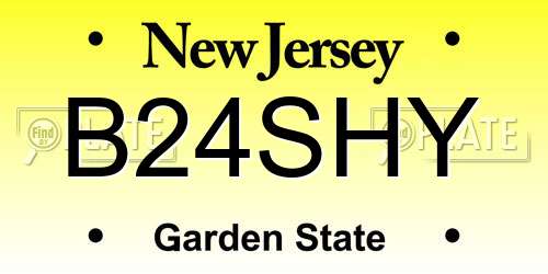B24SHY New Jersey License Plate