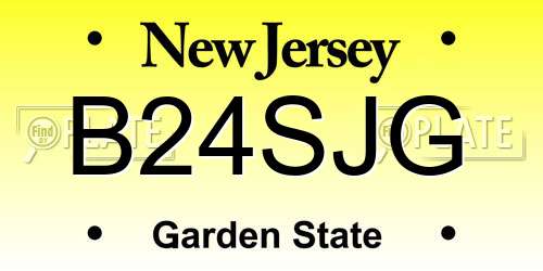 B24SJG New Jersey License Plate