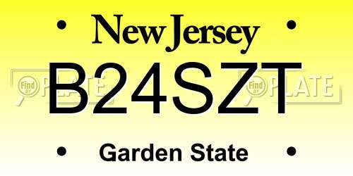 B24SZT New Jersey License Plate