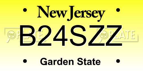 B24SZZ New Jersey License Plate