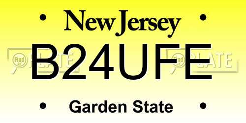 B24UFE New Jersey License Plate
