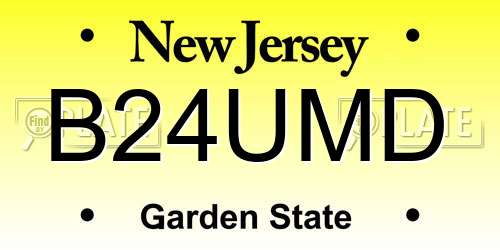 B24UMD New Jersey License Plate