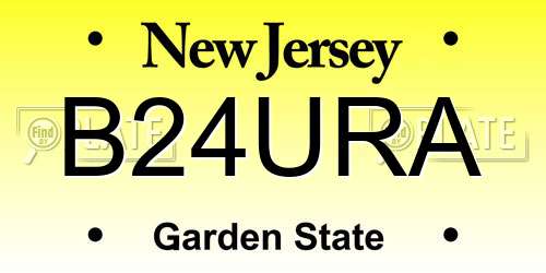 B24URA New Jersey License Plate
