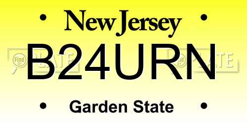 B24URN New Jersey License Plate