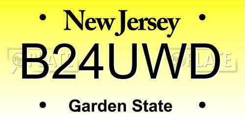 B24UWD New Jersey License Plate