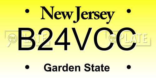 B24VCC New Jersey License Plate