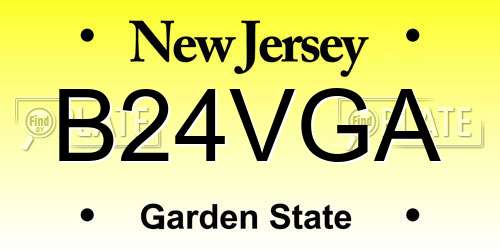 B24VGA New Jersey License Plate