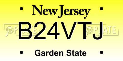 B24VTJ New Jersey License Plate