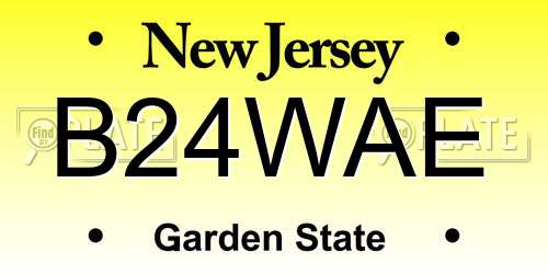 B24WAE New Jersey License Plate