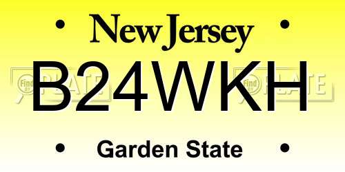 B24WKH New Jersey License Plate