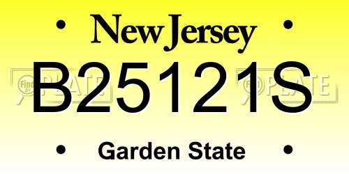 B25121S New Jersey License Plate