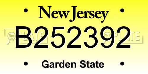B252392 New Jersey License Plate