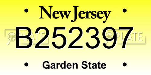 B252397 New Jersey License Plate