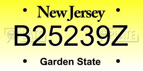 B25239Z New Jersey License Plate