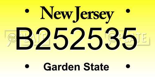 B252535 New Jersey License Plate