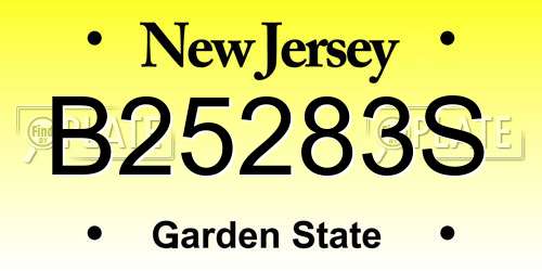 B25283S New Jersey License Plate