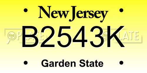 B2543K New Jersey License Plate