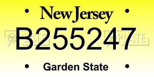 B255247 New Jersey License Plate