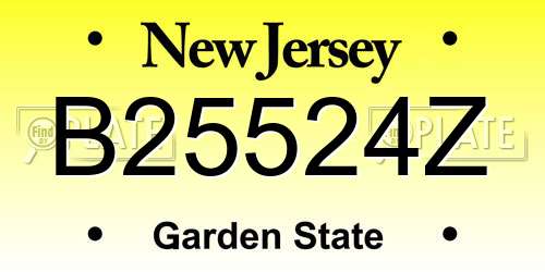B25524Z New Jersey License Plate