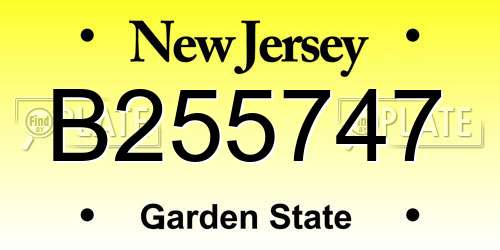 B255747 New Jersey License Plate