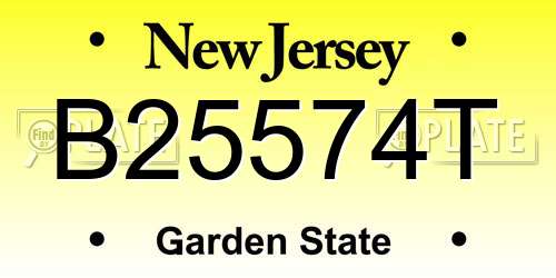 B25574T New Jersey License Plate