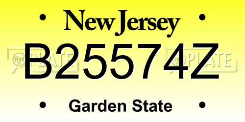 B25574Z New Jersey License Plate