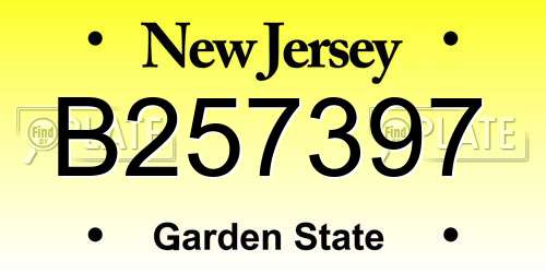 B257397 New Jersey License Plate